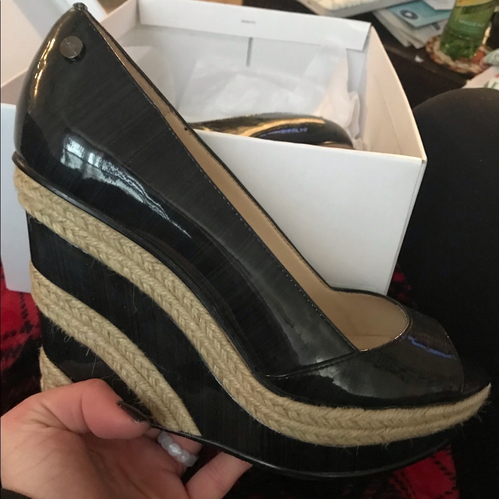 Calvin Klein peep toe wedges! Brand new!